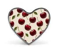 Red Cherry Fruit Lapel Pin Metal Brooch Badge Round Button Enamel Style Pinback for Hats Bags Clothing Gift
