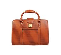 Red Cherry Genuine Leather Office Bag for Men & Women with 15 Inches Laptop Compartment, Tan, Backpack