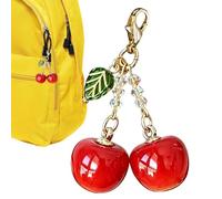 Red Cherry Keychain,Cute Fruit Pendant Ornament | Cherry Purse Charm - for Women Lady Mother Car Phone Decor Travel Tote Backpack Pouch