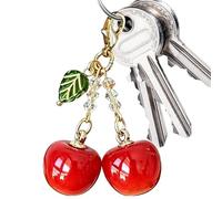 Red Cherry Keychain,Cute Fruit Pendant Ornament | Fruit Keychain - for Ladies Mothers Teens Auto Phone Decor Travel Tote Backpack Pouch