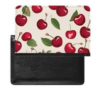 Red Cherry Pattern Passport Holder Slim Travel Wallet RFID Blocking Card Case Cover Passport Cover Protector Essentials with Credit Card Slots for Women/Men
