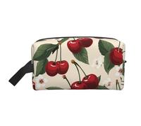 Red Cherry Pattern Portable Large-Capacity Travel Toiletry Bag (Print Models) Waterproof Makeup Storage Bag for Men and Women for Business Trips, Fitness, Bathroom, Daily Storage