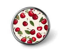 Red Cherry Pattern Round Lapel Pins Backpack Pin Cute Brooch Decoration Brooches for Women Men Fashion Button Badges for Hat Backpacks Purses Jackets Shirt Suit