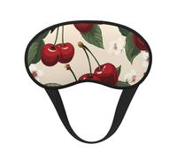 Red Cherry Pattern Sleep Mask for Side Sleeper Soft Breathable Sleeping Eye Mask Blackout Silk Eye Sleep Shade Cover with Elastic Strap Night Blindfold for Women Men Travel Nap