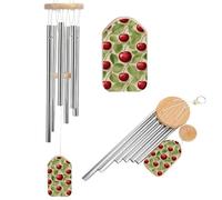 Red Cherry Pattern Wind Chimes for Outside Memorial Tuned Outdoor Windchimes Large Garden Decor Wind Chime with Melodious Sound for Mom Dad Grandma Home Garden Patio Decor