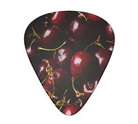 Red cherry Printed Guitar Picks Personalized Guitar Plectrums 12 Pcs For Acoustic Guitar Electric Guitar And Bass Bulk Guitar Pick One Size
