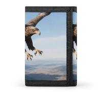 Red Cherry Trifold Wallet Front Pocket Coin Purse - Slim Credit Card Holder for Men & Women, Eagle in the sky, One Size, Classic