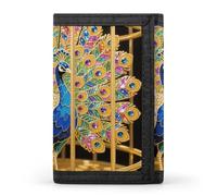 Red Cherry Trifold Wallet Front Pocket Coin Purse - Slim Credit Card Holder for Men & Women, Peacock, One Size, Classic
