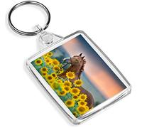 Red Chestnut Stallion Keyring Horse Pony Sunflowers Equestrian Fun #15674