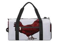 Red Chicken Gym Bag Travel Duffel Bags for Men Women Large Weekender Bags Carry On Overnight Duffle Bag with Shoe Compartment for Workout, style, One Size