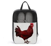 Red Chicken Shoe Bag Travel Shoe Organizer Water-Resistant Shoe Pouch with Zipper Sneaker Dust Bag, gray, One Size, Modern