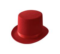 (Red children s model) Solid Color Derby Hat Carnivals Magician Hat Gentleman Hat Party Costume Accessories Two Size Suit Most Adult Kids