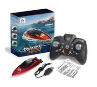 (red) Children's mini remote-controlled boat electric speedboat high-speed rowing boat submarine charging and endurance toy model