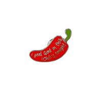 Red Chili Pepper Enamel Brooch for Women Men Funny I Feel God in This Chili's Tonight Words Pam Office TV Show Badge Brooches Pins Novelty Vegetable Food Lapel Pin Backpacks Clothes Bags Jackets Hat