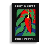 Red Chili Pepper Fruit Market Exhibition Vol.1 Canvas Print | Gallery Wrapped 30mm Frame Wall Art | 30x20 inches | Ready to Hang | Modern Still Life Picture | Living Room Bedroom Lounge Office