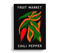Red Chili Pepper Fruit Market Exhibition Vol.3 Canvas Print | Gallery Wrapped 30mm Frame Wall Art | 30x20 inches | Ready to Hang | Modern Still Life Picture | Living Room Bedroom Lounge Office