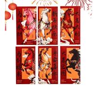 Red Chinese Envelopes - 6 Pieces Thick Horse Envelopes 2026 - Chinese On Money, Spring Holiday Wedding Party New Home For Adult Friends Family Cash