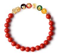 Red Chinese Feng Shui Wealth Bracelets Good Luck for Woman Protection,Cinnabar Dragon Pi Xiu Charms for Prosperity Wealth,Amuletos De Buena Suerte,Stretch Beaded Bracelets Attract Money New Year Gifts