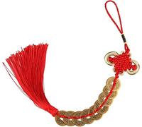 Red Chinese Knot Feng Shui Lucky Wealth 3/6/8/9/10 Coins For Home Car Hanging Tassel-9Coins Tassels Decorative Accessories