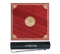 Red Chinese Style Large Mahjong Mat, Rubber Anti Slip Bottom, Silent Foldable Table Mat(Red2,140cm/55.1")