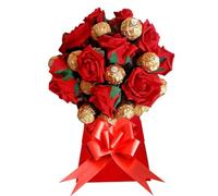 Red Chocolate Ferero Bouquet Hamper Lind Personalised Gift Present Sweets Candy Flowers Rose Him Red Blue Pink White Gold Purple (Medium)