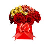 Red Chocolate Lind Lindr Ferero Rochr Bouquet Hamper Gift Men Women Gold Blue Pink Purple Sweets Candy (Large)