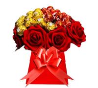 Red Chocolate Lindr Ferero Rochr Bouquet Hamper Gift Men Women Gold Blue Pink Purple Sweets Candy (Small)