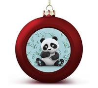 Red Christmas Ball Ornament - Panda Star Shatterproof Plastic Xmas Tree Decorations, 3 Inch Christmas Tree Decor Hanging Ball for Holiday Wedding Party Decor