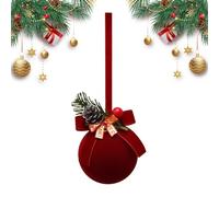 Red Christmas Bauble Ornaments - Destroyed Shattered Cover | Holiday Party Display for Shophouse, Seasonal Decoration of Christmas Tree with Hanging Accessories for