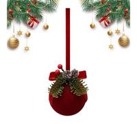 Red Christmas Bauble Ornaments - Destroyed Shattered Cover | Holiday Party Display for Shophouse, Seasonal Decoration of Christmas Tree with Hanging Accessories for