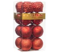 Red Christmas Baubles 16pcs 100mm Large Shatterproof Christmas Tree Decorations with Ornaments Hooks for Xmas Tree Decor Wreath Garland DIY Handcraft