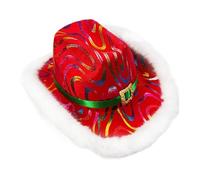 Red Christmas Cowboy Hat | Festive Western Costume Accessories For The Holidays - Santa Cowboy Hat for Adults - For New Year's Eve Parties Stage Performances Cosplay Accessories