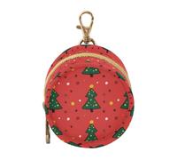 Red Christmas Elements Christmas Tree Newborned Girl Travel Pacifier Holder Portable Coin Purse Change Holder, Newborned Essentials estuche para chupos