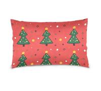 Red Christmas Elements Christmas Tree Standard/Queen Size zippered pillow cases 100 cotton pillow cases for Hot Sleepers, Soft & Silky Smooth fundas para almohada decorativas 20x30 inchs Set