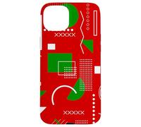 red christmas memphis vintage geometric 1990s nostalgia 80s Case for iPhone 15 Plus