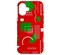 red christmas memphis vintage geometric 1990s nostalgia 80s Case for iPhone 16