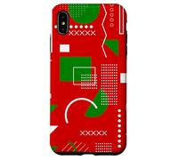 red christmas memphis vintage geometric 1990s nostalgia 80s Case for iPhone XS Max