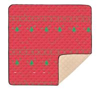 Red Christmas Moose Cute Foldable Baby Gym & Activity Mat for Floor Non-Toxic Tummy Time Mat for Baby Kids Toddlers Infants, 50'' x 50''