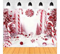 Red Christmas Party Backdrop Red Candy Cane Photography Backdrop Sweet Candy Cane Kids Portrait Photography Background Cake Smash Photo Props,7x5feet