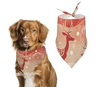Red Christmas Reindeer Dog Bandana Triangle Dog Scarf Washable Polyester Dog Bibs Cute Pet Bandana for Medium Large Dogs Puppy and Cats