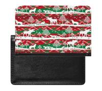Red Christmas Reindeer Passport Holder Travel Wallet Case Cover with Card Slot for Women Men