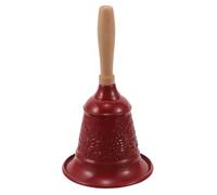 Red Christmas Service Bell Vintage European Wooden Handle