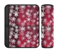 Red Christmas Snowfall Ornament Toddler Seat Covers Belt Pad for Adults Soft Seat Strap Belt Covers for Babys 2 Pack 6.5 * 6.5in
