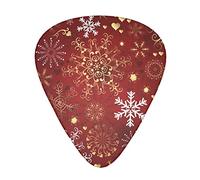 Red christmas Snowflake Guitar Picks 12 Pack Set Guitar Gift for Bass Picks Acoustic Guitars Plectrums with Clear Storage Box