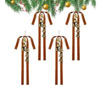 Red Christmas Tree Bows,Velvet Ribbon Bows Christmas Tree Decorations with Bells | Festive Ornaments for Swag Door Topper Garland Mantel Staircase Fireplace Wall