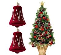 Red Christmas Tree Decorations - 2 Pieces Seasonal Christmas Tree Decorations - Family Indoor Living Room Home Gathering