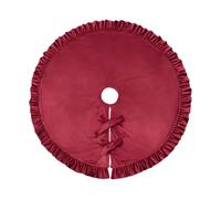 Red Christmas Tree Skirt, 132 cm Red Ornament Mat - Large Velvet Christmas Tree Mat with , for Holidays and Autumn, Indoor and Outdoor Use for Scary House, Garden