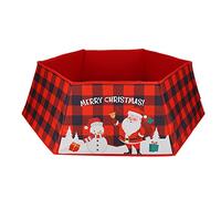 Red Christmas Tree Skirt with Snowflakes, Warm and Soft Winter Tree Dress, for Christmas Party, Home Decoration, 31.5x9.8in, Non Woven Fabric Material