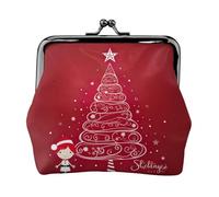 red christmas tree small wallets woman,wallets for women,coin purse for women,small womens wallet,with zipper and kiss lock, Black, One Size, Art Deco