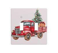 Red Christmas Truck Double Gang Toggle Light Cover Wall Plate Switch Decor Standard Size - 11.4x11.4cm